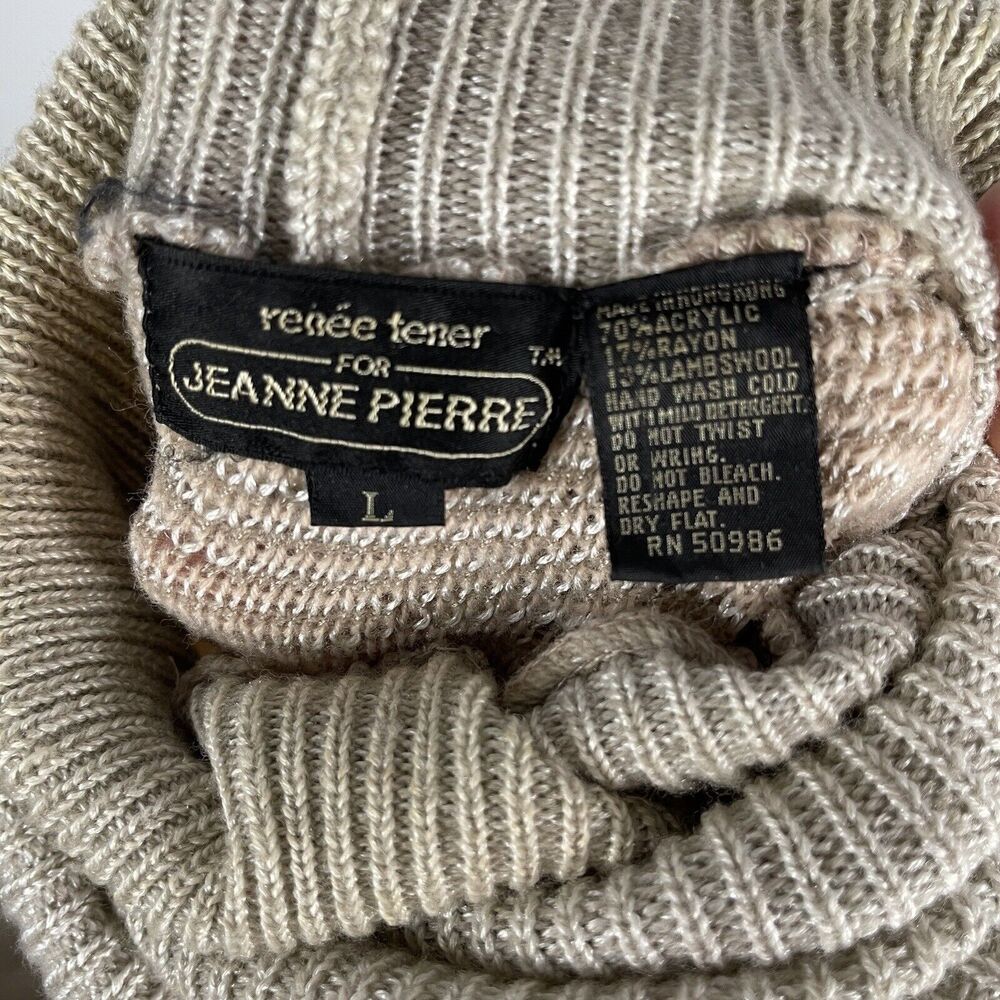 Vintage Renee Tener for Jeanne Pierre Pastel 80s Sweater SIZE LARGE L Lambswool - Picture 3 of 10